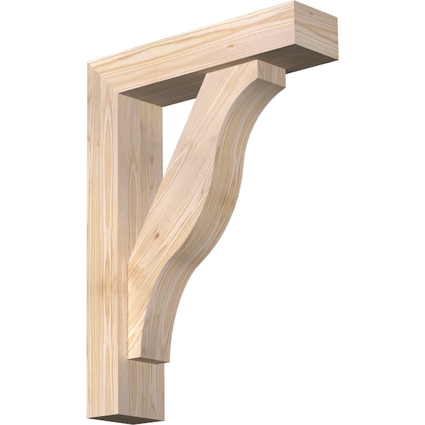 Ekena Millwork Funston Block Smooth Bracket w/ Offset Brace, Douglas Fir, 5 1/2"W x 22"D x 30"H BKT0604X22X30FST05SDF - main
